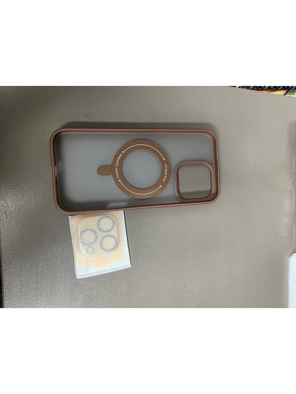 JUESHITUO MagSafe Compatible iPhone 16 Pro Case with Ring Holder - Matte Gold